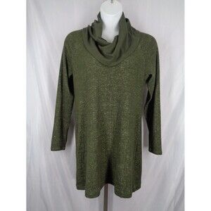 CAbi Solace Green Cowl Knit Sweater Dress Size Medium